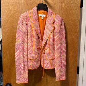 Escada Vintage Women's Multicolor Striped Blazer 38